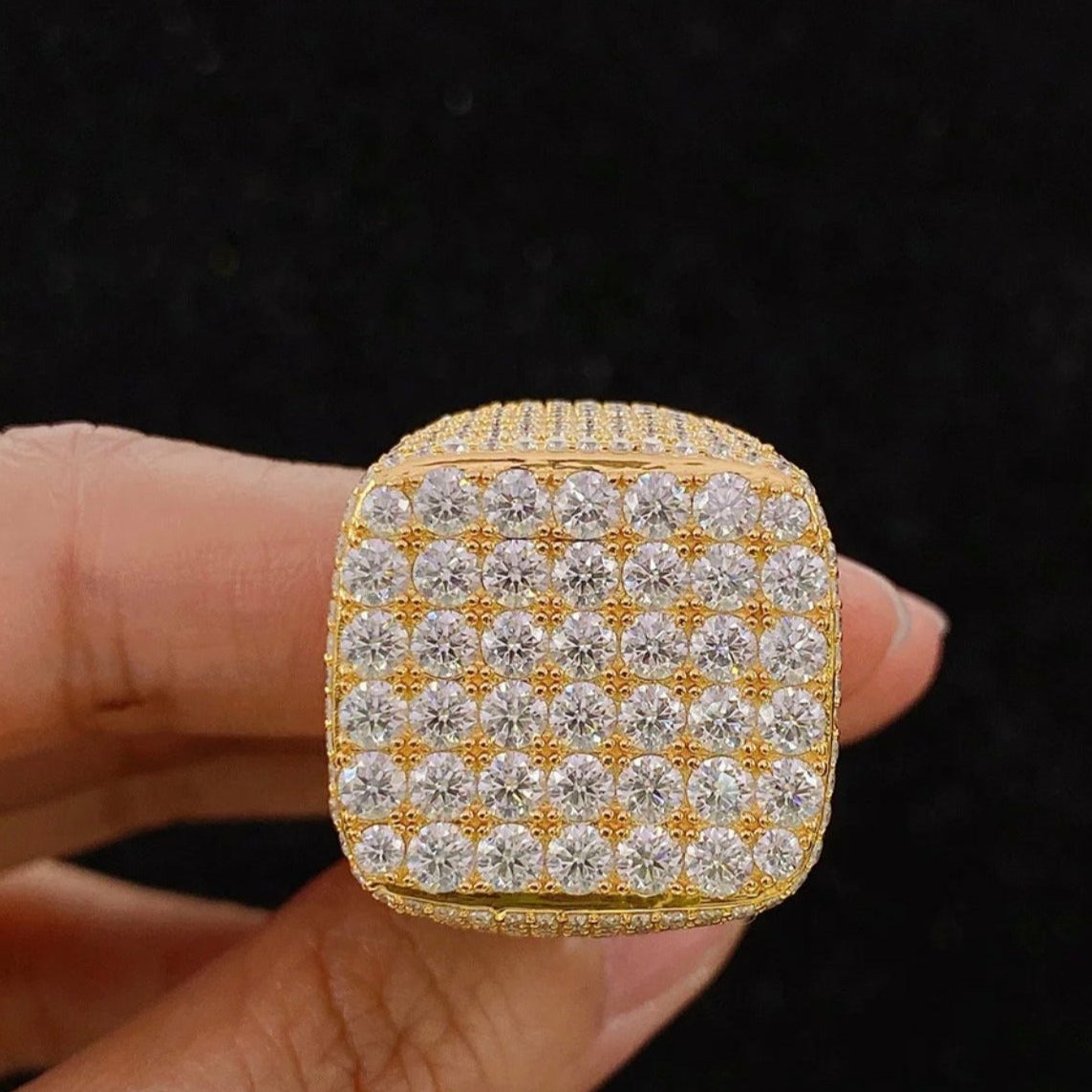 Moissanite Buss down Ring